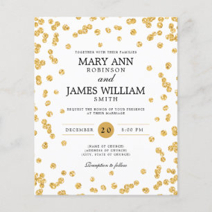 Invitation Confetti Mariage Parties scintillant d'