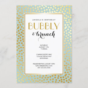Invitation Confetti moderne Pois Monnaie et or Motif
