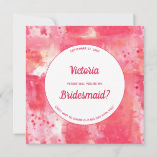 Invitation Confetti Moderne Rose Aquarelle Soyez Ma Femme