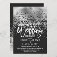 Confetti Ombre Mariage moderne à huile d'argent no