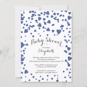 Invitation Confetti Parties scintillant Baby shower cardiaque