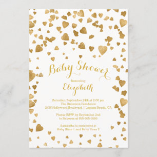 Invitation Confetti Parties scintillant Baby shower cardiaque