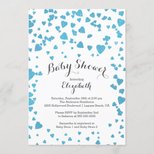 Invitation Confetti Parties scintillant Baby shower cardiaque