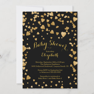Invitation Confetti Parties scintillant Baby shower cardiaque