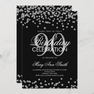 Invitation Confetti, Parties scintillant d'anniversaire du 90