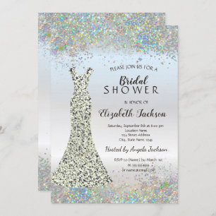 Invitation Confetti, Parties scintillant en argent Fête des m