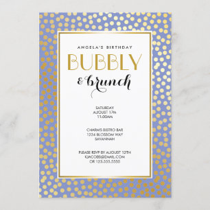 Invitation Confetti Pois Lavender Gold Party