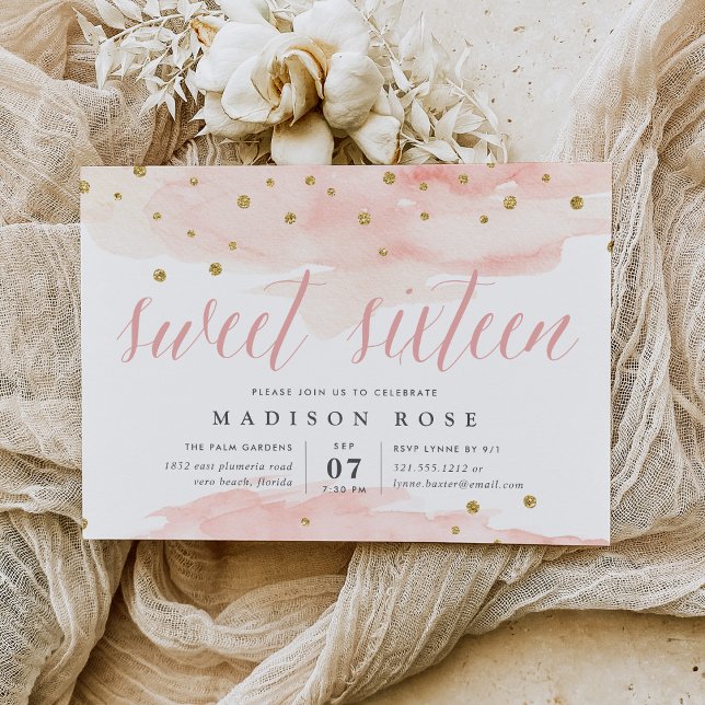 Invitation Confetti Pop | Sweet sixteen fête d'anniversaire (Créateur téléchargé)