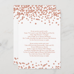 Invitation Confetti Rose Gold Parties scintillant