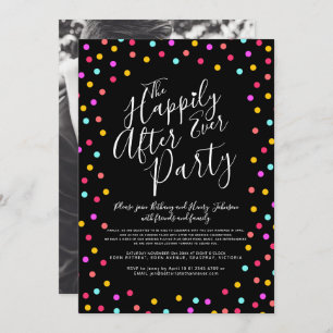 Invitation Confetti sur le noir heureux après la fête de mari