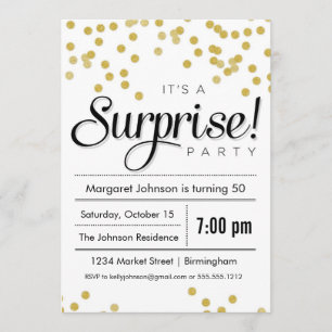 Invitation Confetti Surprise Party