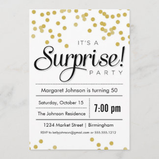 Invitation Confetti Surprise Party