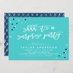 Invitation Confetti Turquoise C'est un anniversaire de fête s