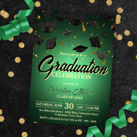Confetti vert et fête de la graduation Casquette