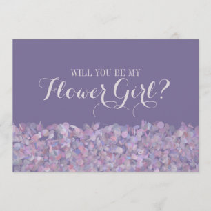 Invitation Confetti Violet Serez-Vous Ma Fille Fleur