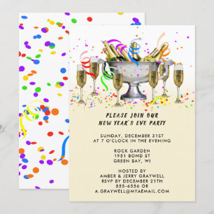 Invitation Confettis et spiritueux de la fête du Nouvel An, Z