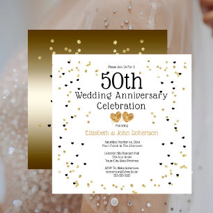 Invitation Confettis Noces d'Or 50ème Anniversaire de Mariage