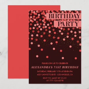 Invitation Confettis Paillettes Luxe 71e anniversaire