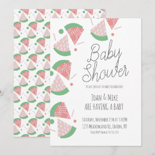 Invitation Confettis pour Baby Shower Melon Moderne