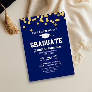 Invitation Confettis pour la fête de remise des diplômes du l