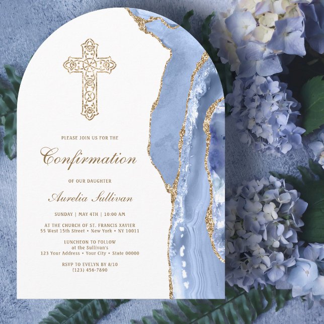 Invitation Confirmation Agate Bleu Barbeau (Créateur téléchargé)