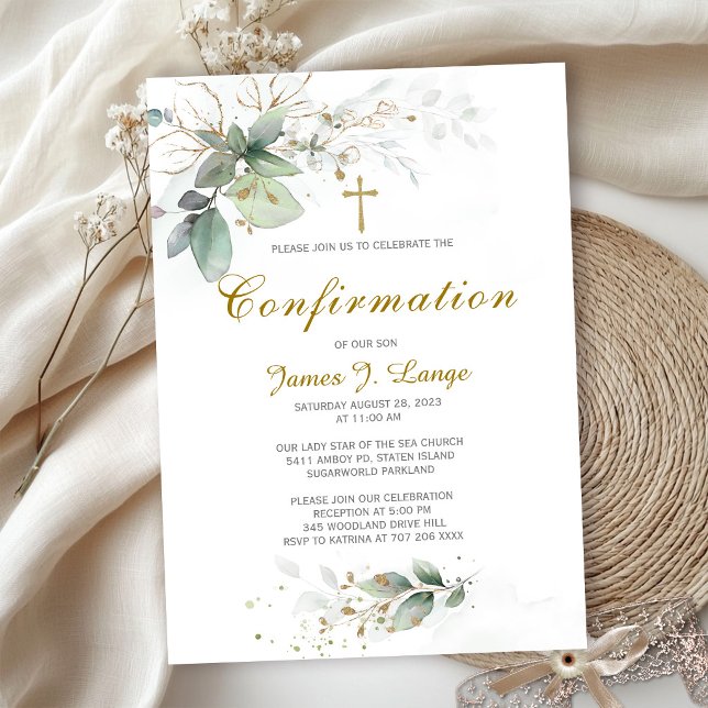 Invitation Confirmation catholique personnalisée  (Créateur téléchargé)