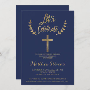 Invitation Confirmation chic de la typographie bleue de la ma