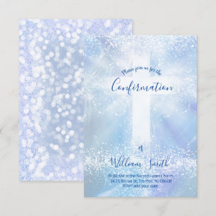 Invitation Confirmation Croix sacrée catholique