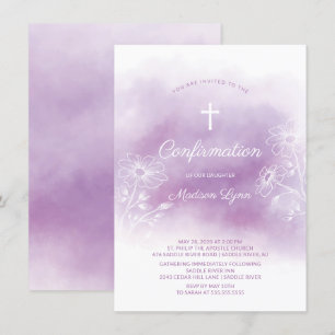 Invitation Confirmation d'aquarelle violette
