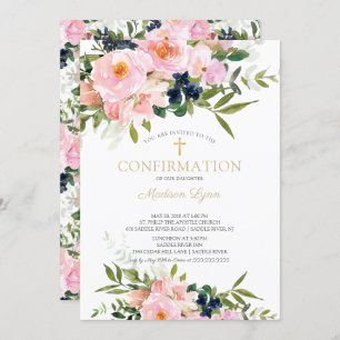 Invitation Confirmation de Blush Roses & Peonies