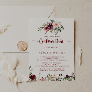 Invitation Confirmation de calligraphie florale d'été rustiqu