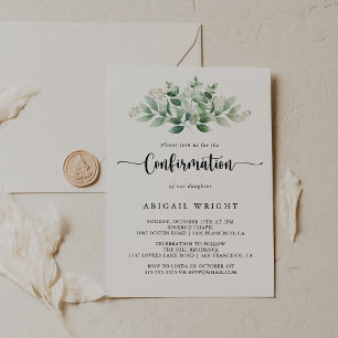 Invitation Confirmation de calligraphie minimaliste Eucalyptu