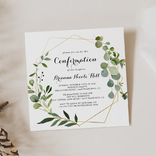 Invitation Confirmation de calligraphie tropicale de l'or géo
