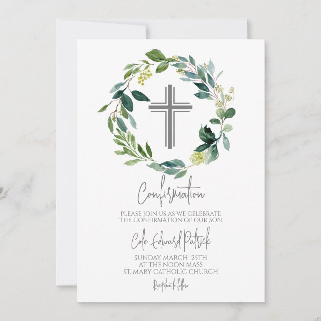 Invitation Confirmation de couronne verte (Devant)