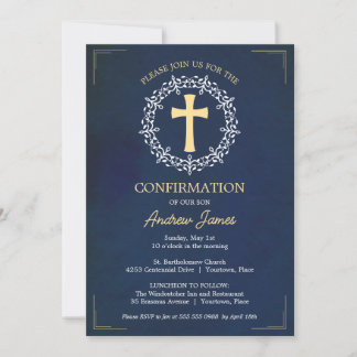 Invitation Confirmation de la couronne de Croix Bleue