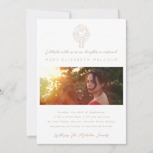 Invitation Confirmation de la croix de colombe Saint-Esprit