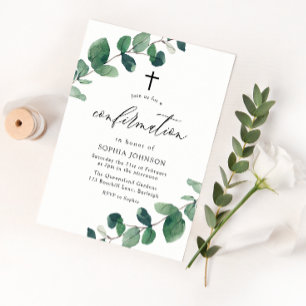 Invitation Confirmation de la feuille verte aquarelle