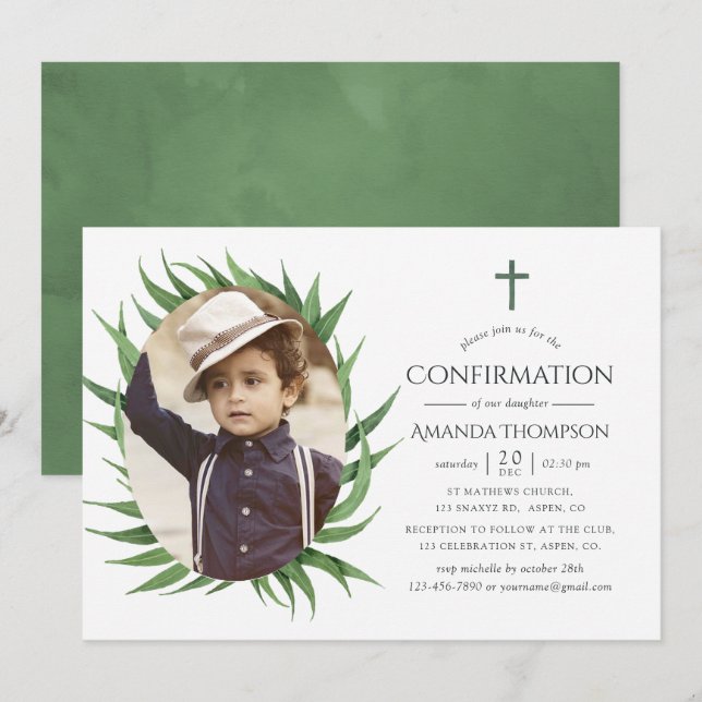 Invitation Confirmation de la forêt à l'aquarelle (Devant / Derrière)
