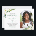 Invitation Confirmation de la photo florale de verdure douce<br><div class="desc">Invitations personnalisées et abordables imprimées sur mesure, personnalisées avec les détails de votre événement et la photo. Ce joli design botanique présente un cadre aquarelle de feuilles verts et de roses d'ivoire. Utilisez les outils de conception pour customiser le texte, modifier les polices et les couleurs ou ajouter vos propres...</div>