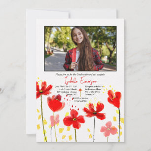 Invitation Confirmation de la photo Red Poppies