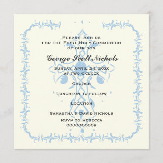 Invitation Confirmation de la première communion Croix Bleue