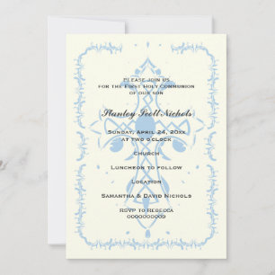 Invitation Confirmation de la première communion Croix Bleue
