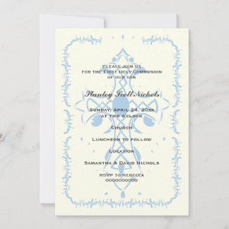 Invitation Confirmation de la première communion Croix Bleue