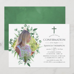 Invitation Confirmation de la verdure de la forêt aquarelle