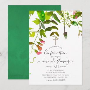 Invitation Confirmation de la verdure printanière à l'aquarel
