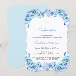 Invitation Confirmation de l'aquarelle bleu ciel floral