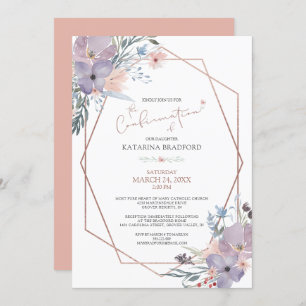 Invitation Confirmation de l'aquarelle Fleur sauvage pour le 