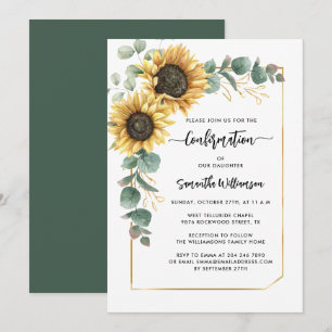 Invitation Confirmation de l'aquarelle florale de tournesol