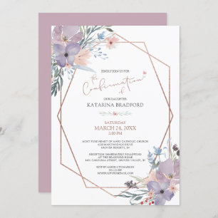 Invitation Confirmation de l'aquarelle géométrique Fleur sauv