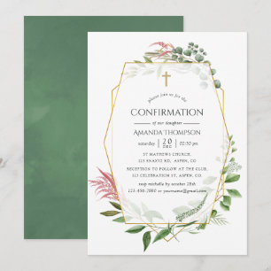 Invitation Confirmation de l'herbier de forêt à l'aquarelle G